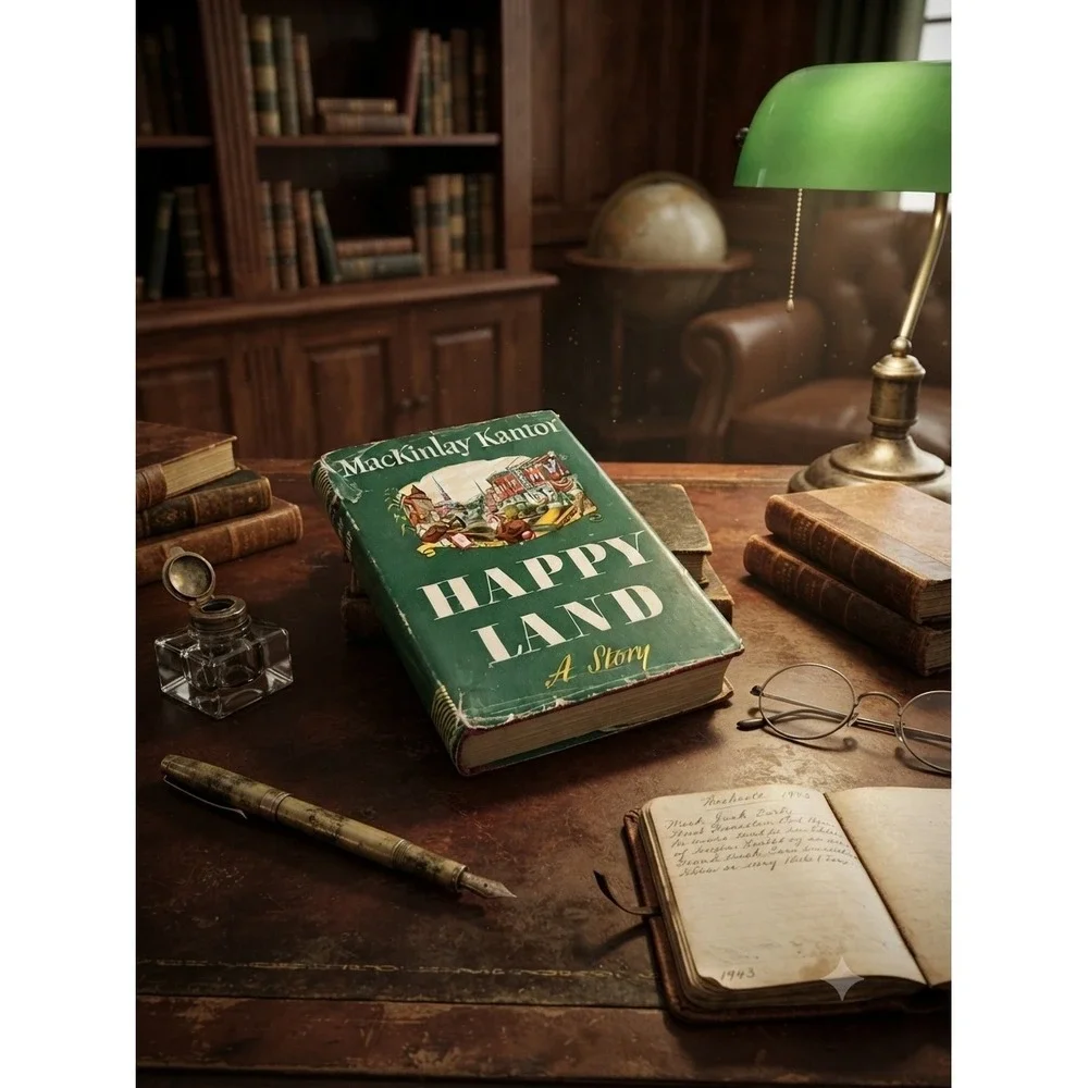 Happy Land A Story MacKinlay Kantor 1943 Hardcover Dust Jacket Coward-McCann